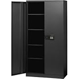 Keyless Electronic Coded Steel Cabinet (Black) (72H x 36W x 18D)