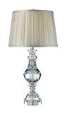 Donaldson Table Lamp in Clear Crystal with Pure White Faux Silk Shade and Pure White Liner By Dimond