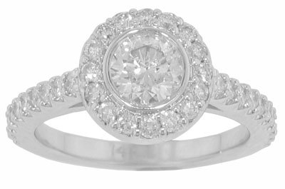 2.00 ct. TW GIA Certified Round Diamond Engagement Ring in 14 kt. Halo Mounting