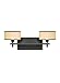 Feiss VS13702-DBZ Casual Luxury Fabric Shade Wall Vanity Bath Lighting, Bronze, 2-Light (18"W x 7"H) 150watts