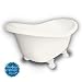 American Bath Factory B1-1600-BB-DM3-M2-35-WH-C1-LH Princess Slipper Clawfoot Bathtub in Bisque, Can