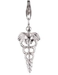 VINANI brand Germany 925 Sterling Silver Charm Pendant Aesculapius Staff shiny Doctor Medicine HMSY