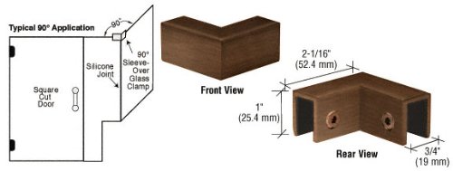 CRL Brushed Bronze 90 Degree Sleeve Over Glass Clamp by CR Laurence