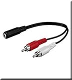 Produkt-Bild: Y-Adapter Kabel 20 cm 2 x Chinch-Stecker an 3,5mm Klinke-Buchse Stereo * EAN: 4040849500923 von wentronic&reg;