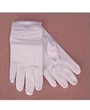 Dyeable Shiny Stretch Satin Spandex Children's Shortie Bridal Wedding Formal Prom Gloves