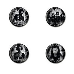 Twilight 4 Pin Button Set Edward with Bella-Alice-Jacob-Cast Image