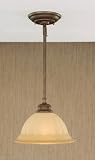 Murray Feiss P1050CB Neo Classic One-Light Pendant in Corinthian Bronze and Amber Excavation Glass