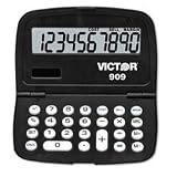 Pocket Calculator with Compact Case, 10 DGT LCD, Non-Slip Rubber Keys, Date/Time VCT909
