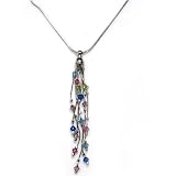 Silver Cubic Zirconia Necklaces, Size: 17inches