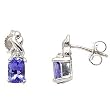 14K White Gold Tanzanite and Diamond Earrings