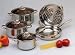 Stainless Steel with Amber Glass Covers 8-pc. Cookware Set