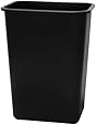 United Solutions WB0060 Black Plastic 41 Quart Office Wastebastket-10.25 Gallon Trash Can in Black