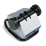 Rolodex 67236 Rolodex Open Rotary Business Card File, 200 Sleeves, 400-Card Cap, 24 Guide, BK
