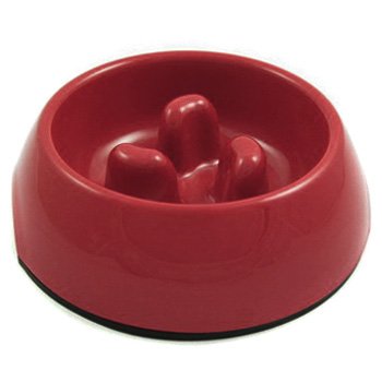 Slow-Eating Anti-Gulping Food Bowl (for Dogs & Cats) - Red, Jumbo