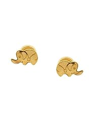 Baby GirlS Elephant Form Earrings in Gold - 14kt Yellow - Butterfly Backs