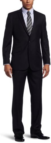 Kenneth Cole REACTION Men's 2 Piece Suit, Dark Blue, 42 Long