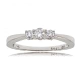 14KT White Gold Anni Wedding Ring Three Stone Diamond