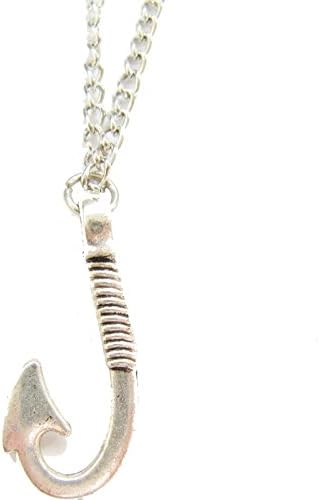 Silver Fish Hook Necklace , Fishing Necklace Fishing Gift Fishing Jewelry Engagement Gift