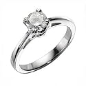 18ct White Gold Round Cut, Solitaire Diamond Engagement Ring, 0.8 Carat, Clarity SI1