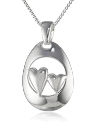 Sterling Silver "Sisters" Double Heart Pendant Necklace, 18"