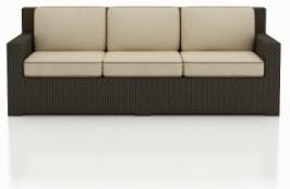 Forever Patio Hampton Wicker Outdoor Straight Sofa with Cream Sunbrella Cushions (SKU FP-HAM-S-CH-AC)