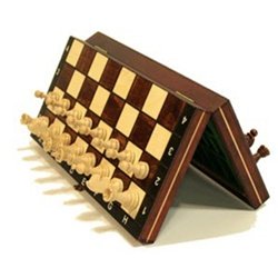 31lmdSSF2YL 10.5 Magnetic Wooden Travel Chess Game   Brown