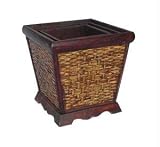 Square Planters w/ Bamboo Weave Set of 3