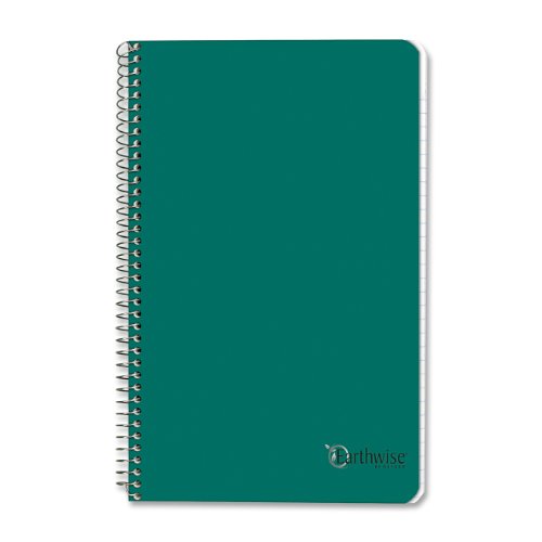 Ampad Single Wire Notebook, Recycled, Size 8x5, 1 Subject ,Green Cover, Narrow Ruled, Not 3 Hole Punched, 80 Sheets per Notebook (25-400)