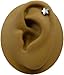 A-Star Cartilage Earring Straight Barbell-18g-16g Steel Helix Piercing Barbell-16 gauge Earrings
