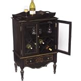 Traditional Accents 6002769 Bordeaux Wine Cabinet - Hand Painted Ebony