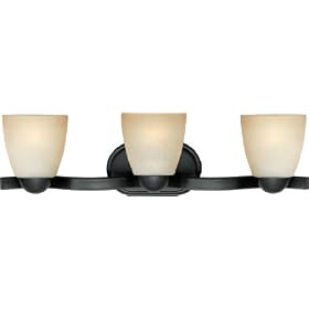 Quoizel NS8603HO Norris 7-Inch 3-Lights Bath Fixture with Frosted Cirrus Glass, Harbor Bronze