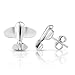 925 Sterling Silver Tiny Aeroplane Airplane 14 mm Post Stud Earrings