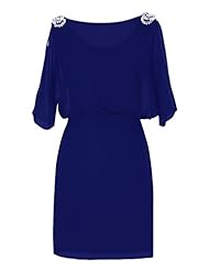 Sexy 2015 Chiffon Elbow Length Sleeves Cocktail Beaded Lace Bridesmaid Dress 