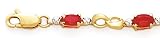10k Gold, Diamond & Created Ruby Bracelet (2.52ctw)