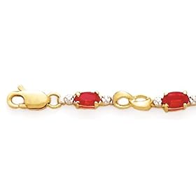 10k Gold, Diamond and Created Ruby Bracelet (2.52ctw) by Element Jewelry & Accessories