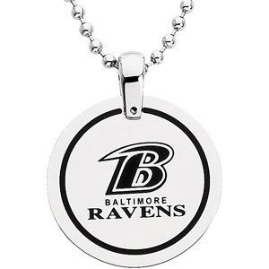 Stainless Steel Baltimore Ravens Disc with Chain