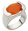 Encrypted Oval Carnelian Ring