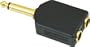 American Recorder Technologies 1/4" Male Mono to Two 1/4" Female Adapter Gold
