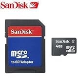 SanDisk® 4GB Micro SD Memory Card w/SD Adapter