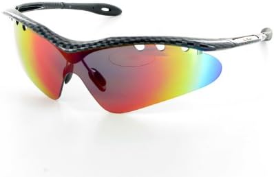 Shatterproof Cycling Glasses "Race Carbon" with interchangeable lenses - one size