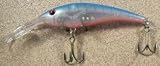 JLVLures JLV Lures Curved Minnow Freshwater Diver Glow Blue : Walleye Sauger Pike Bass Steelhead Crankbait Deep Troll Tantalizing Curve Body Wobble Kicking Rattle Rattling Trolling Casting Cast Treble Bronze Hook Darting Structure Fishing Gravel Bottom Rock Stump