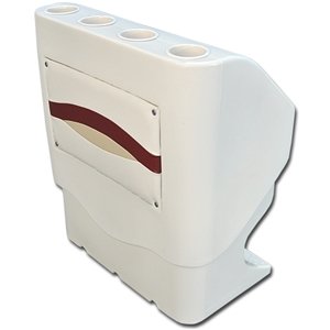 DeckMate Pontoon Boat Console - Ivory, Burgundy & Tan On Sale