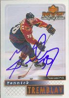 Yannick Tremblay, Atlanta Thrashers, 2000 Upper Deck MVP Stanley Cup Edition Autographed Card