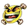Chaos Comics - Flyin Evil Smiley Crossbones - Sticker / Decal
