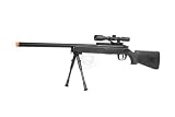 415 FPS CYMA MK51 ZM51 Bolt Action Spring Airsoft Sniper Rifle w/ Scope & Bipod Package - Black