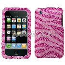 Apple Iphone 3g/3gs Zebra Skin (Pink/Hot Pink) Diamante Protector Cover