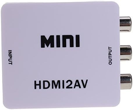 Musicell HDMI to AV Composite RCA CVBS Video, Audio Converter for TV / PS3 / VHS / VCR / DVD Color Box Packaging+1.5M / 5 Ft High-Speed HDMI Cable - Supports Ethernet, 3D, and Audio Return-White