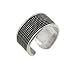 10mm Wide Ribbed Adjustable Sterling Silver Edged Thumb Ring (Size 6,7,8,9,10)