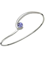 Ed Levin, Gem Elegance Bracelet, Denim Topaz, .925 Sterling Silver & 14K Gold, Sizes S - L