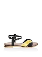JULIE JULIE Sandalias planas (Negro / Amarillo)